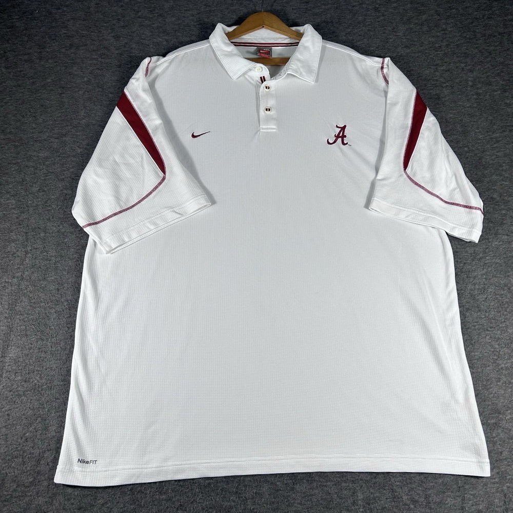 Alabama Nike Team Polo Shirt 3XL Men Waffle Pattern Fit Dry Crimson Tide Stretch